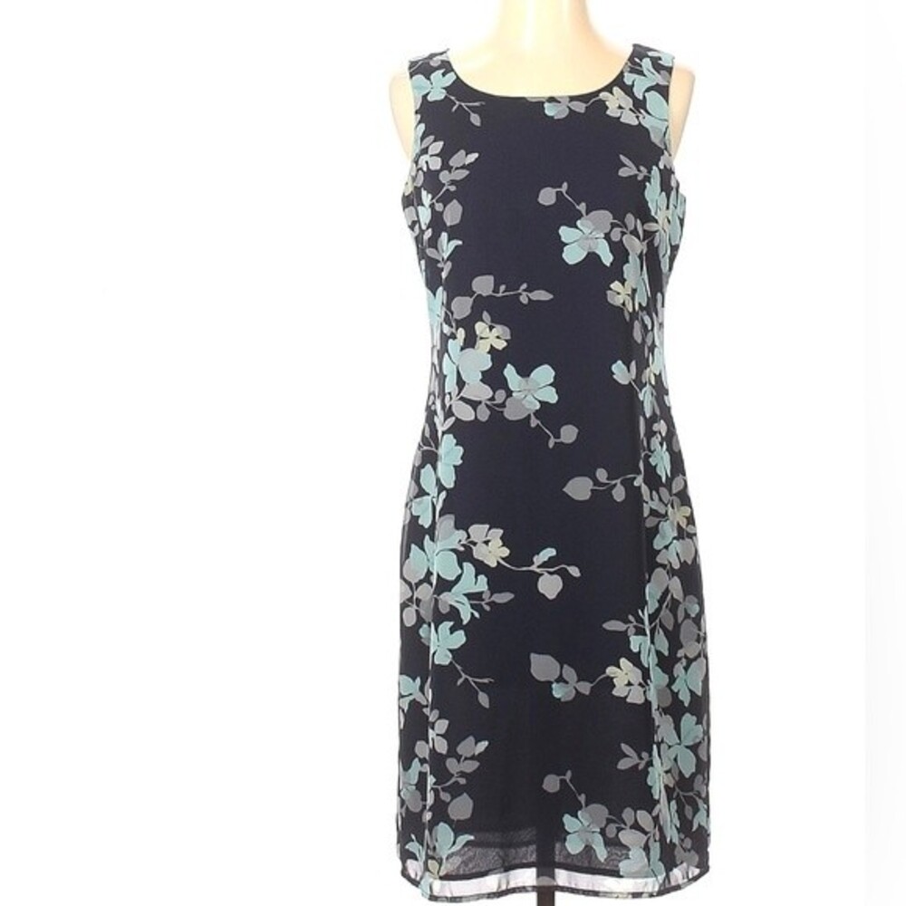 Old Navy navy aqua and gray floral dress size 2
